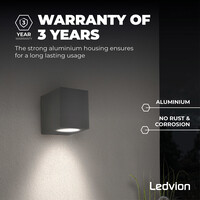 Ledvion Wandlamp buiten - Cube - Antraciet - 3W - 2700K