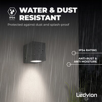 Ledvion Wandlamp buiten - Cube - Antraciet - 3W - 2700K