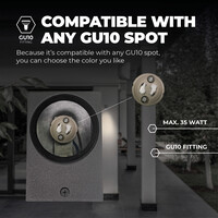 Ledvion Wandlamp buiten - Cube - Antraciet - 3W - 2700K