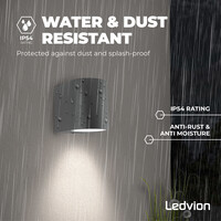 Ledvion Wandlamp buiten - Rond - Antraciet - 3W - 2700K