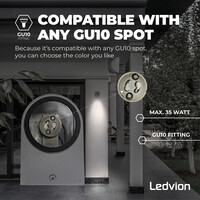 Ledvion Wandlamp buiten - Rond - Antraciet - 3W - 2700K