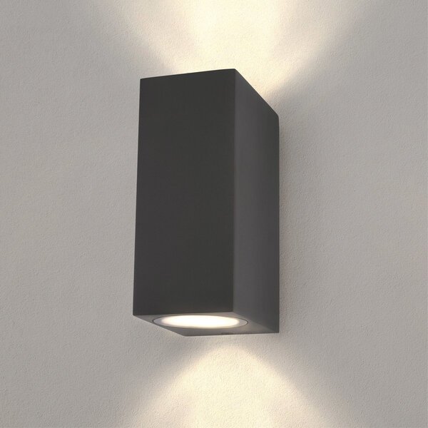 Ledvion Wandlamp Buiten - Cube - Antraciet - 3W - 2700K - Up & Down