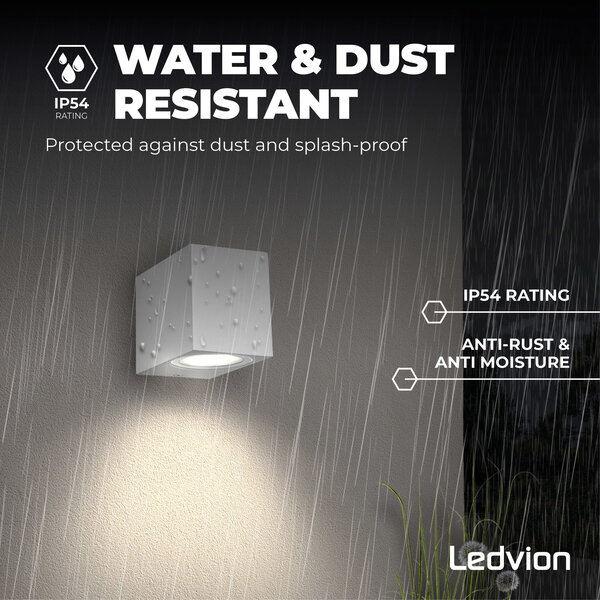 Ledvion Wandlamp Buiten - San Diego - 3W - 2700K - IP54 - Wit