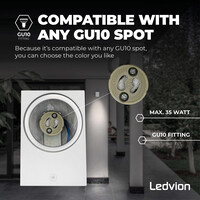 Ledvion Wandlamp Buiten - San Diego - 3W - 2700K - IP54 - Wit