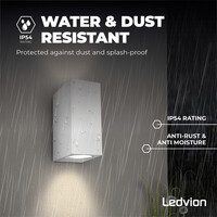 Ledvion Wandlamp Buiten - Cube - Wit - Up & Down - 3W - 2700K