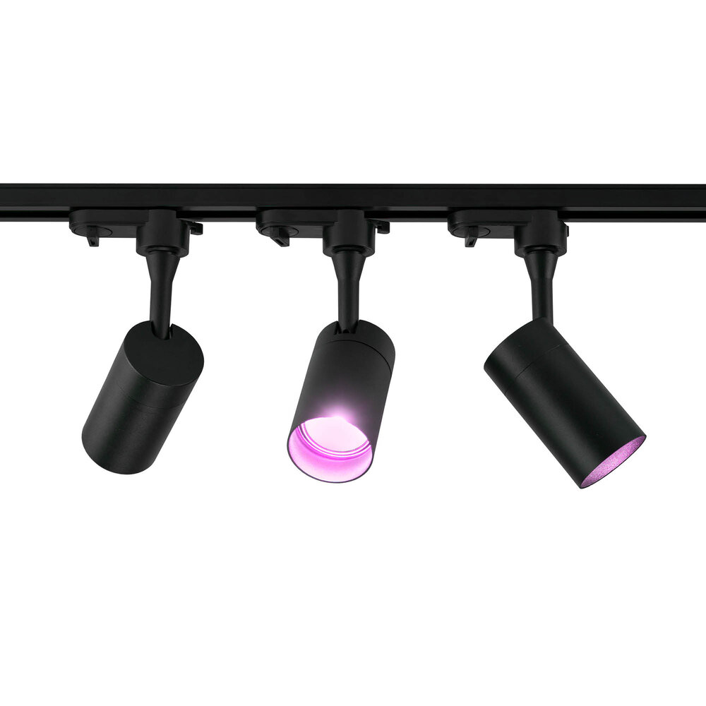 Lightexpert 1m Smart LED Railverlichting - 2 Railspots - 4,9W - RGB+CCT - Dimbaar - 1-Fase Railsysteem - Zwart