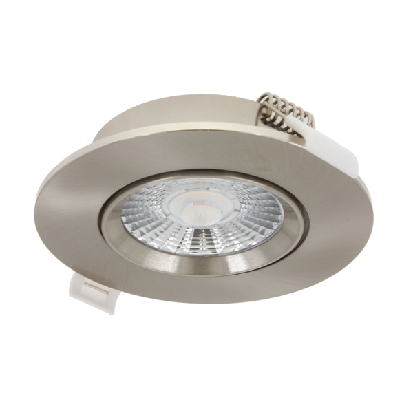 Lightexpert LED Inbouwspots  Zilver - 6W – IP44 – 3000K - Dimbaar