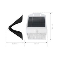 Ledvion Solar Wandlamp met Bewegingssensor - Wit - 4W – 3000K