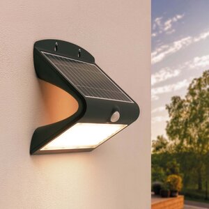 Solar Wandlamp met Bewegingssensor - Zwart - 8W – 3000K