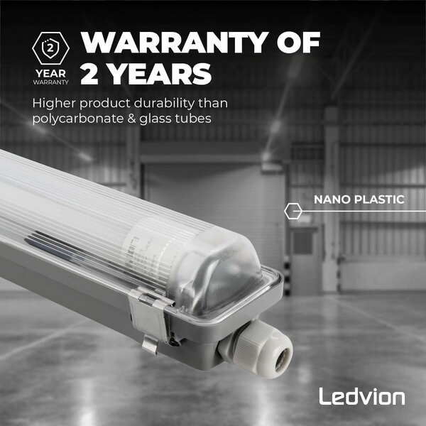 Ledvion LED TL Armatuur 120CM - 12W - 1920 Lumen - 160lm/W - 6500K - IP65 - Incl. LumiLEDs LED TL