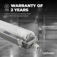Ledvion LED TL Armatuur 150CM - 15W - 2400 Lumen - 6500K - IP65 - Incl. LumiLEDs LED TL