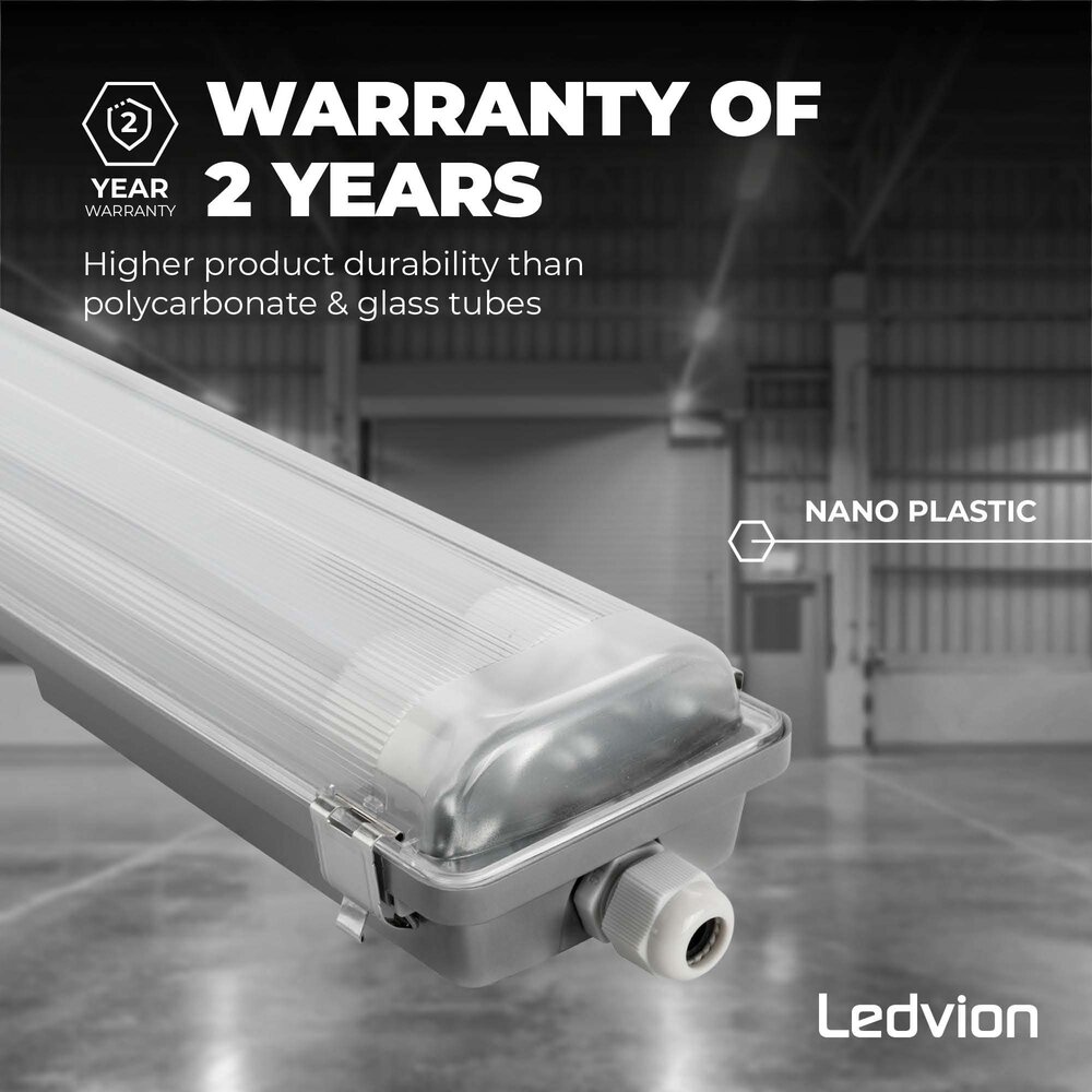 Ledvion LED TL Armatuur 60CM - 2x7W - 6500K - IP65 - Incl. LumiLEDs LED TL