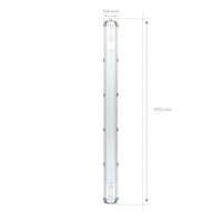 Ledvion LED TL Armatuur 120cm - Dubbel - IP65 - Geschikt voor Koppelbaar - RVS Clips