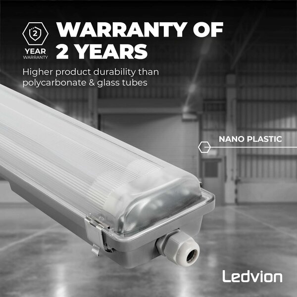 Ledvion LED TL Armatuur 150CM - 2x 15W - 4800 Lumen - 6500K - IP65 - Incl. LumiLEDs LED TL