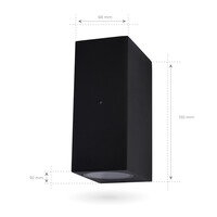 Ledvion Wandlamp Buiten met Schemeringssensor - Tweezijdig - 3W - 2700K - IP44 - Zwart
