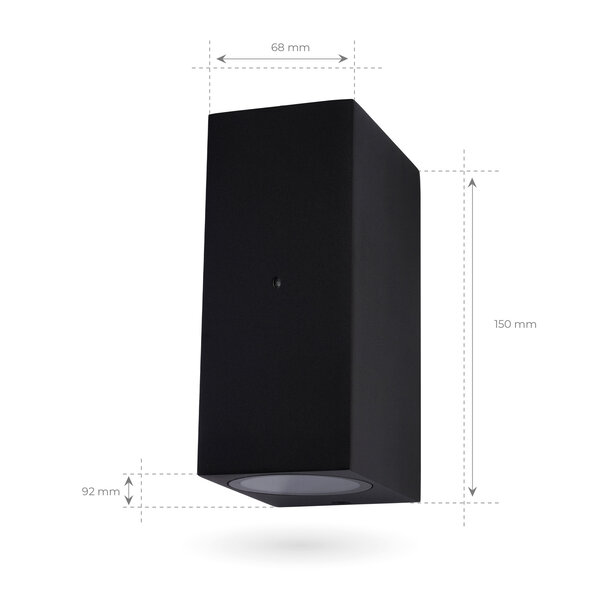 Ledvion Wandlamp Buiten met Schemeringssensor - Tweezijdig - 3W - 2700K - IP44 - Zwart