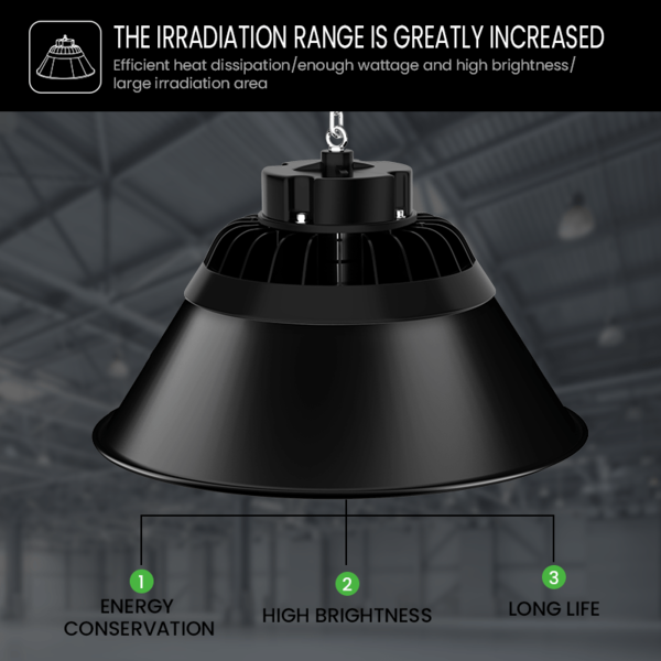 Lightexpert Reflector Aluminium 90° voor High Bay 150W - Zwart