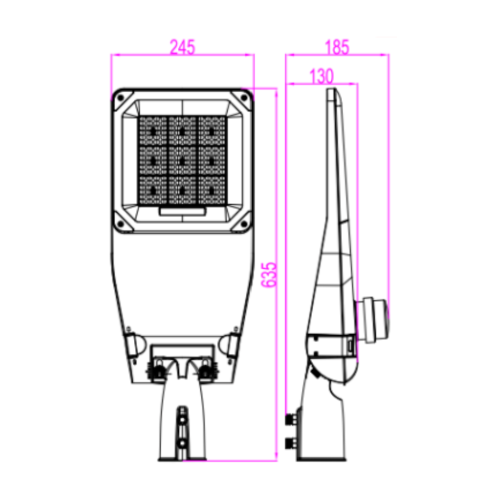 Lightexpert LED Straatlamp - Esher - 150W - IP66 - 5700K - 5 jaar garantie - 1 meter kabel