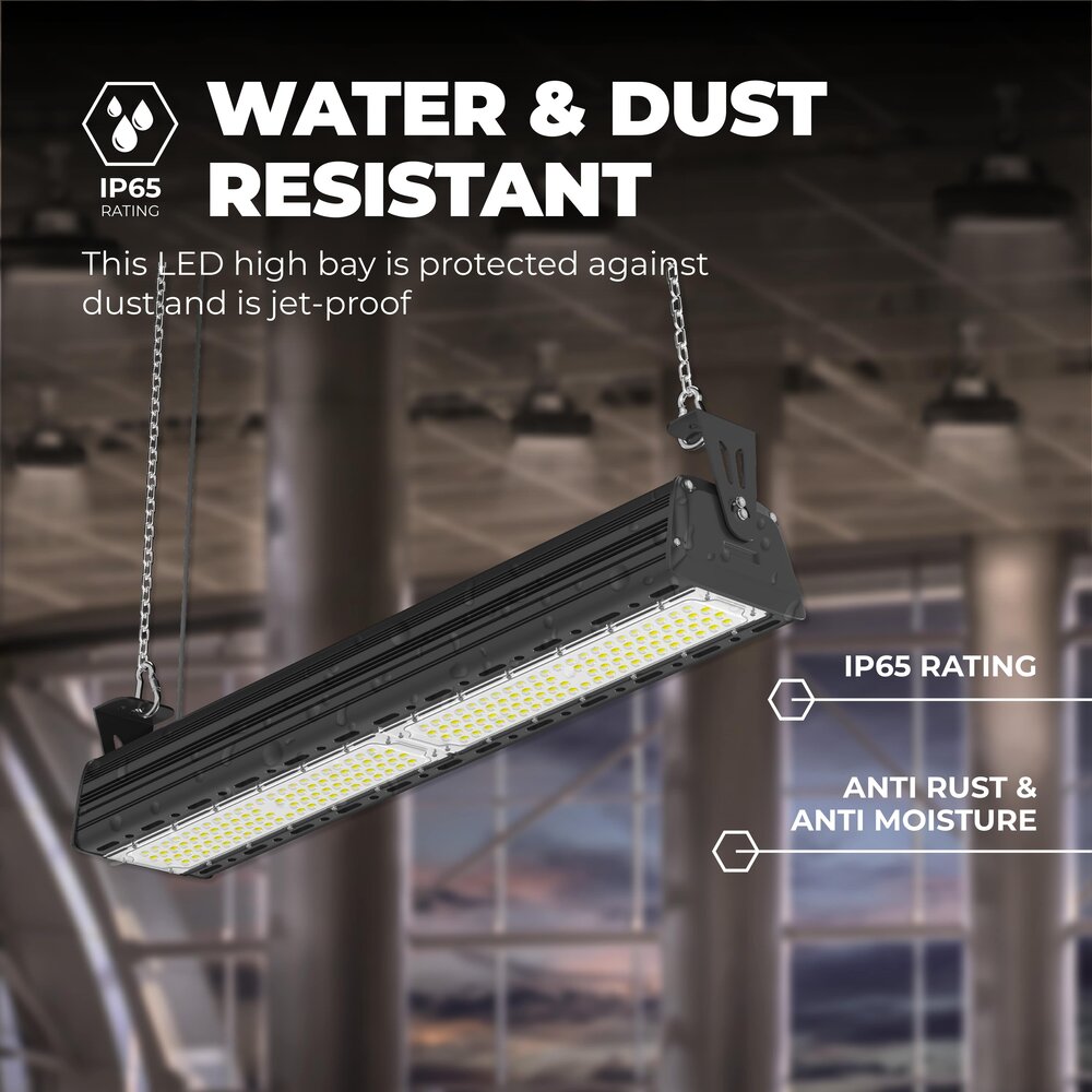 Lightexpert High Bay Industriële Lineair 100W - 150lm/W - IP65 - 6000K - Dimbaar - Magazijnverlichting - 5 Jaar Garantie