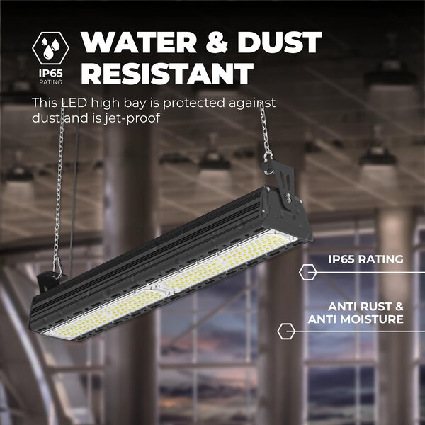 Lightexpert High Bay Industriële Lineair 100W - 150lm/W - IP65 - 6000K - Dimbaar - Magazijnverlichting - 5 Jaar Garantie