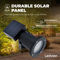 Ledvion LED Solar Prikspot - Zwart - IP44