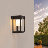 LED Solar Wandlamp met Sensor - Zwart - IP44