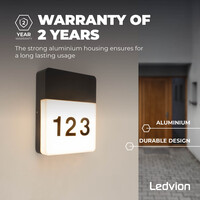Ledvion LED Huisnummer Verlichting - 10,5W - IP44 - 1000 Lumen