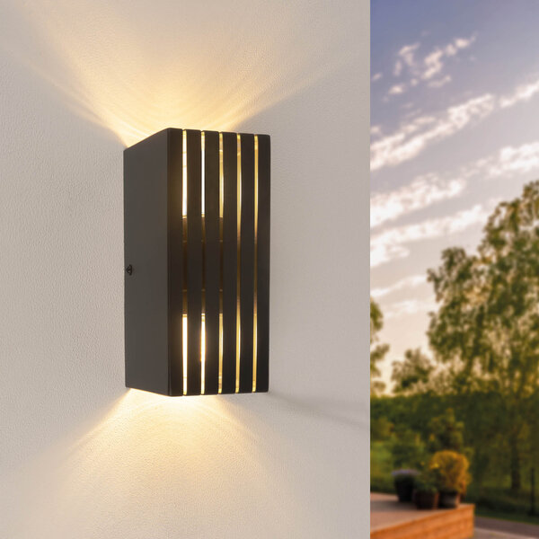 Ledvion LED Wandlamp Buiten - Dimbaar - 2x G9 Fitting - IP44 - Grijs - Geschikt voor Binnen & Buiten