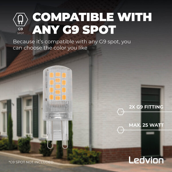 Ledvion LED Wandlamp Buiten - Dimbaar - 2x G9 Fitting - IP44 - Grijs - Geschikt voor Binnen & Buiten