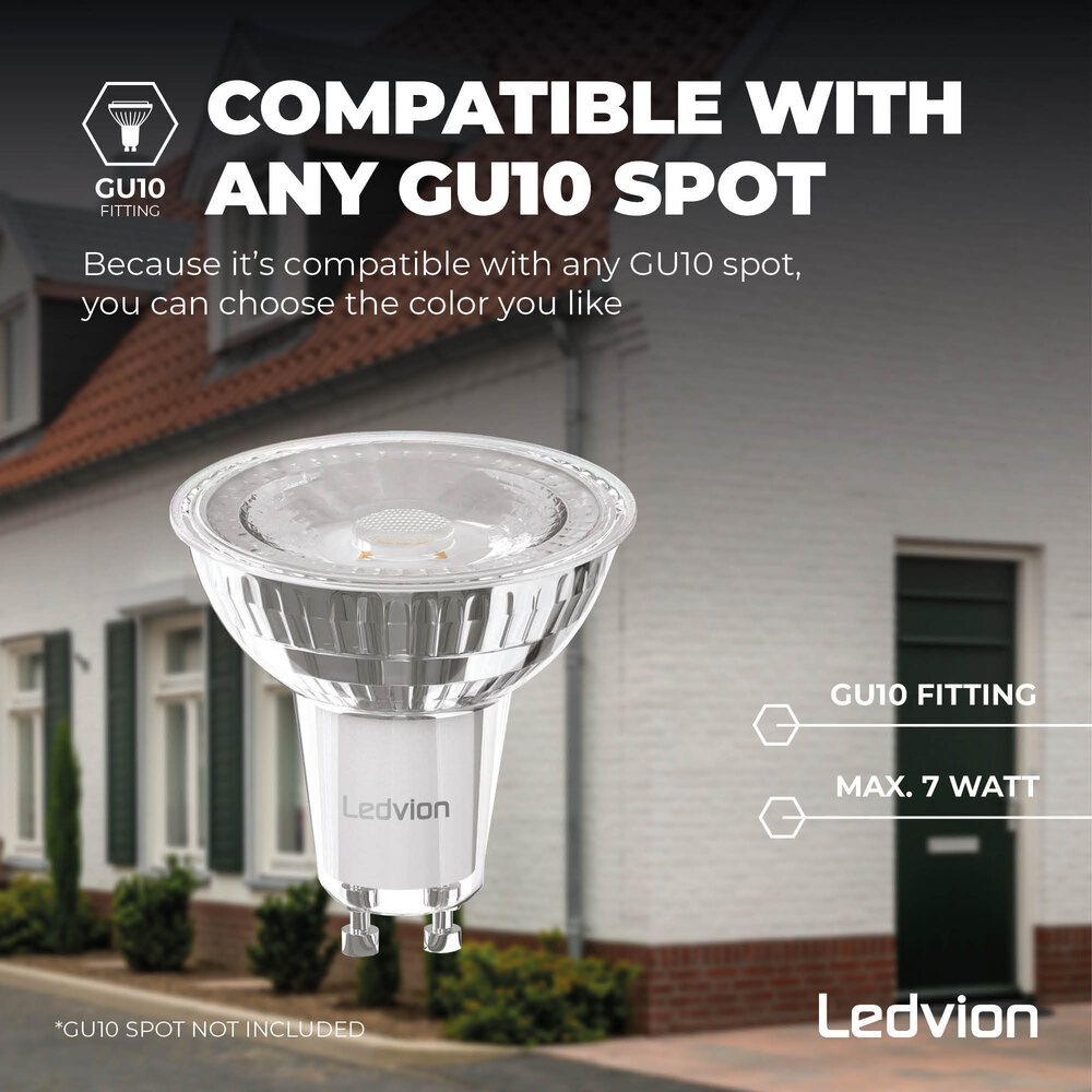 Ledvion LED Wandlamp - Dimbaar - IP44 - GU10 Fitting - Zwart - Geschikt voor Binnen & Buiten