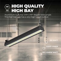 Lightexpert High Bay Industriële Lineair 150W - 150lm/W - IP65 - 4000K - Dimbaar - Magazijnverlichting - 5 Jaar Garantie