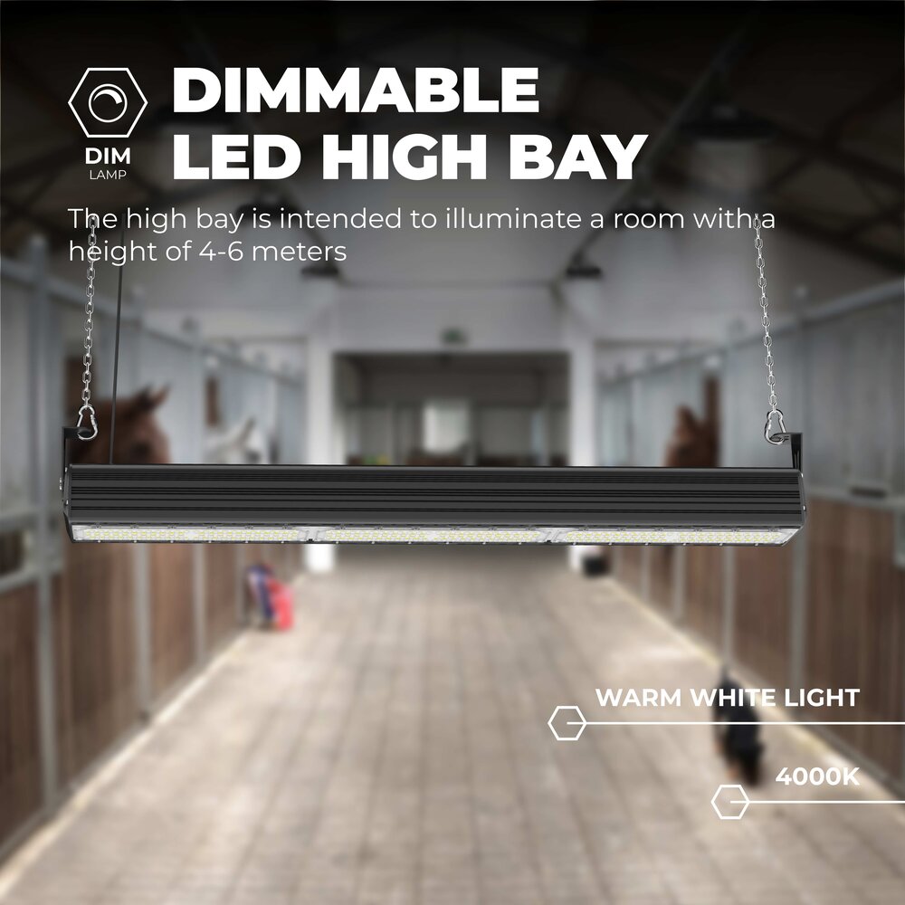 Lightexpert High Bay Industriële Lineair 150W - 150lm/W - IP65 - 6000K - Dimbaar - Magazijnverlichting - 5 Jaar Garantie