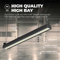 Lightexpert High Bay Industriële Lineair 200W - 150lm/W - IP65 - 6000K - Dimbaar - Magazijnverlichting - 5 Jaar Garantie