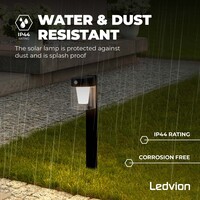 Ledvion LED Solar Staande Buitenlamp met Bewegingssensor - Zwart - IP44