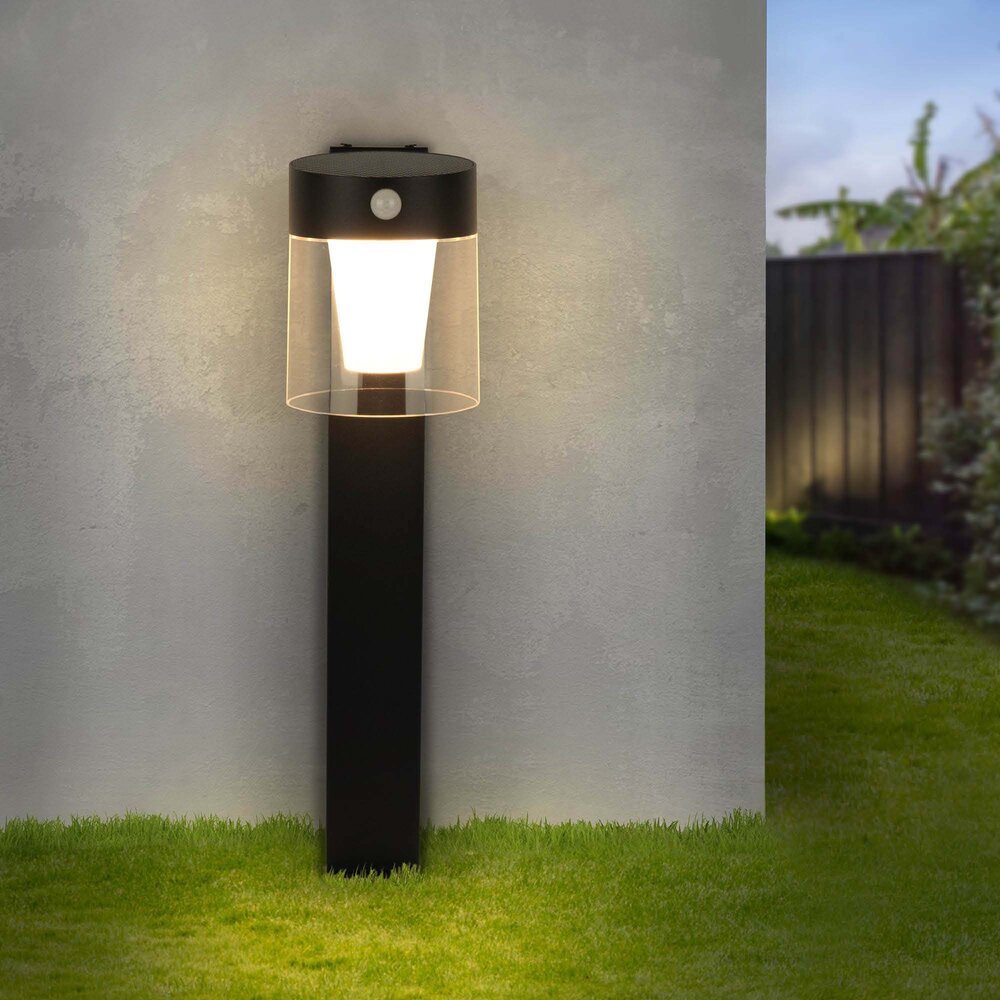 Ledvion LED Solar Staande Buitenlamp met Bewegingssensor - Zwart - IP44