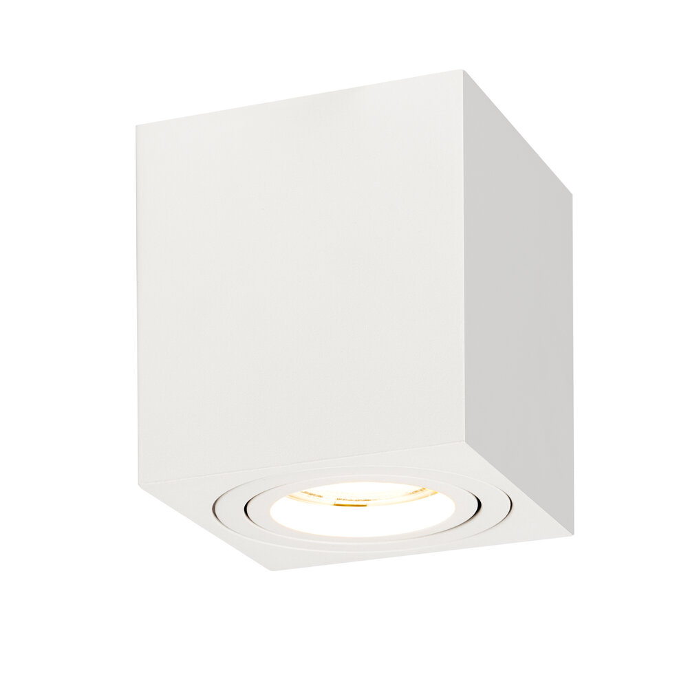 Ledvion Dimbare LED Opbouwspot - Vierkant - Wit - 3W - 4000K - Kantelbaar
