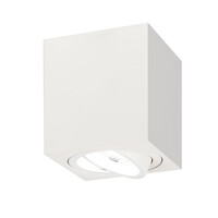 Ledvion Dimbare LED Opbouwspot - Vierkant - Wit - 3W - 6500K - Kantelbaar