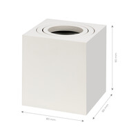 Ledvion Dimbare LED Opbouwspot - Vierkant - Wit - 3W - 6500K - Kantelbaar