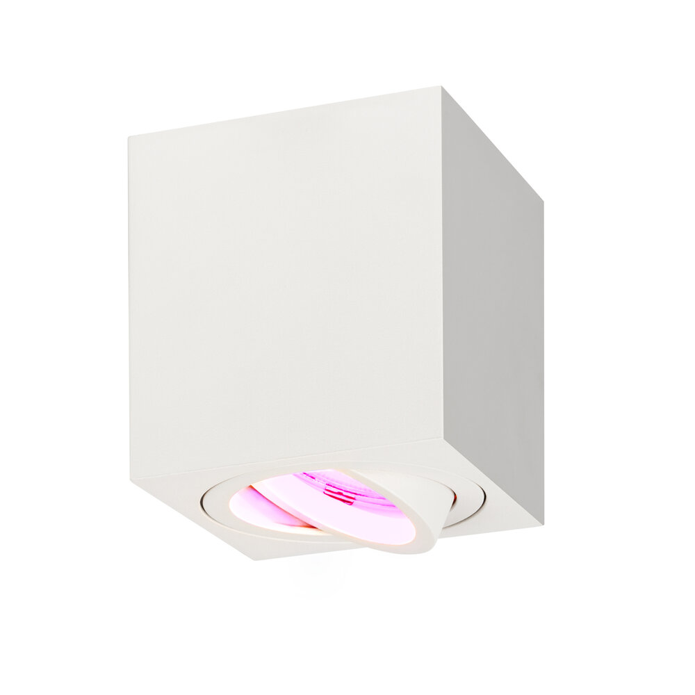 Ledvion Smart LED Opbouwspot - Vierkant - Wit - 4,9W - RGB+CCT - Kantelbaar