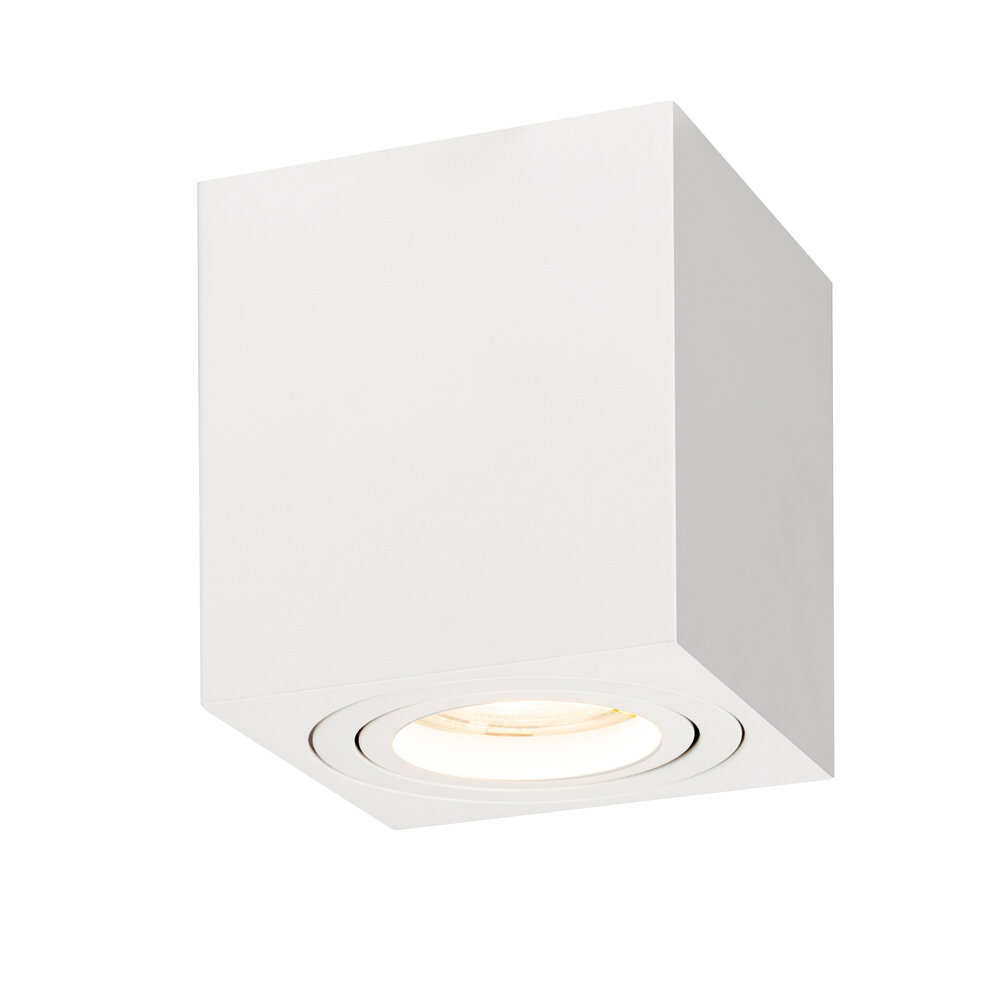 Ledvion Dimbare LED Opbouwspot - Vierkant - Wit - 5W - 2700K - Kantelbaar