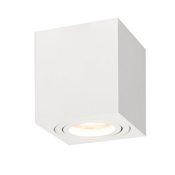 Ledvion Dimbare LED Opbouwspot - Vierkant - Wit - 5W - 2700K - Kantelbaar