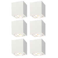 Ledvion 6x Dimbare LED Opbouwspot - Vierkant - Wit - 3W - 2700K - Kantelbaar