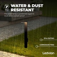 Ledvion LED Solar Staande Buitenlamp - Zwart - IP44
