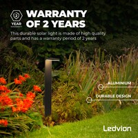Ledvion LED Solar Staande Buitenlamp - Zwart - IP44