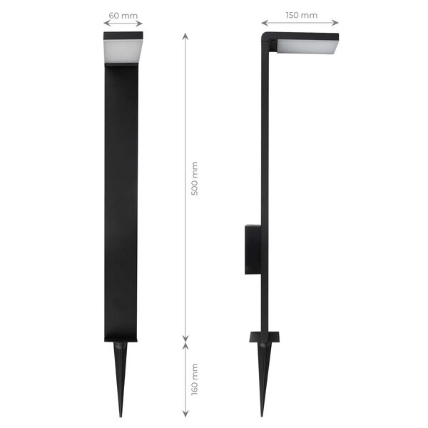 Ledvion LED Solar Staande Buitenlamp - Zwart - IP44