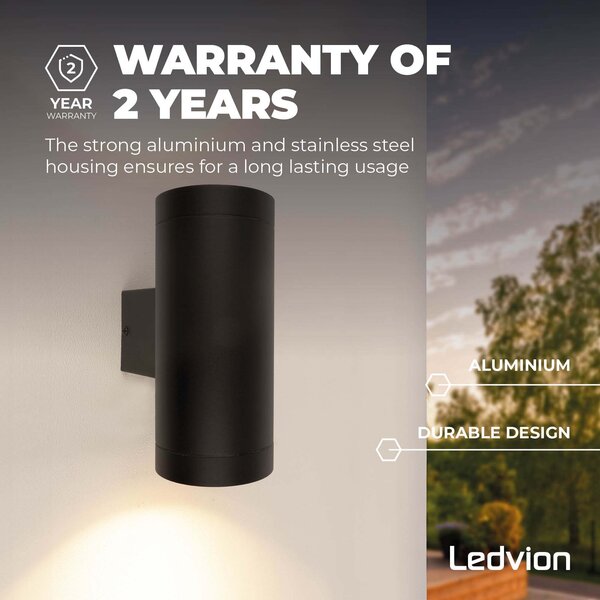 Ledvion LED Wandlamp met Schemeringssensor - GU10 Fitting - IP44