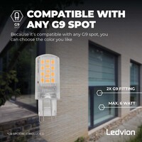 Ledvion LED Wandlamp Buiten - Dimbaar - 2x G9 Fitting - IP44 - Zwart - Geschikt voor Binnen & Buiten