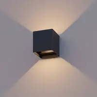 Calex Calex Wandlamp Buiten - Tweezijdig - 7W - 3000K - IP54 - Zwart