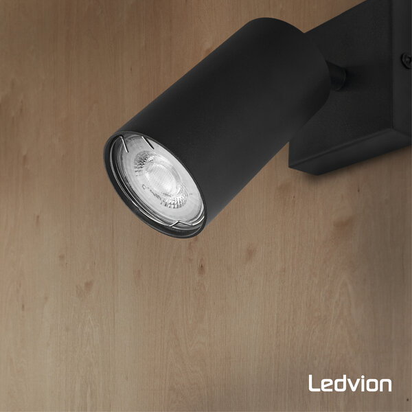 Ledvion 10x Dimbare GU10 LED Spots - 3W - 2700K - Zwart - Voordeelverpakking