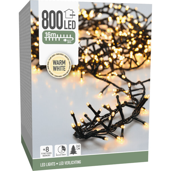 Lightexpert 16m LED Kerstverlichting - IJspegelverlichting Buiten - 800 LEDs - Warm wit licht